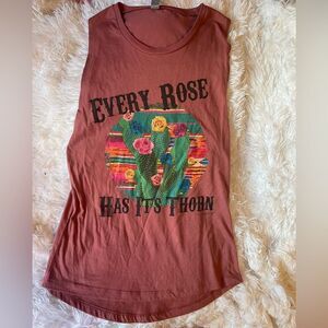 Next Level Dusty Rose Muscle Tank “Every Rose Has It’s Thorns”
